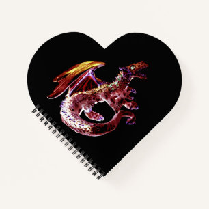 Kraftvolles Rotes Inferno-Drache Augen Fangende Kü Notizblock