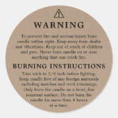 Kraftwarnhinweise zur Kerzenkennzeichnung Runder Aufkleber (Vorderseite)