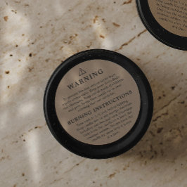 Kraftwarnhinweise zur Kerzenkennzeichnung Runder Aufkleber