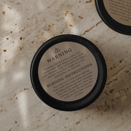 Kraftwarnhinweise zur Kerzenkennzeichnung Runder Aufkleber