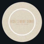 Kraftweiße, rustikale Minimal einfache Gastgeschen Runder Aufkleber<br><div class="desc">Anpassen mit jedem Text</div>