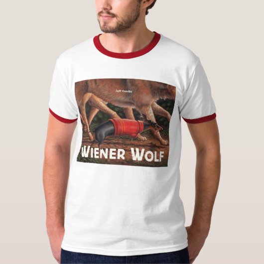 Kragen-Shirt der Dackel-Wolfmänner Farb T-Shirt (Vorderseite)