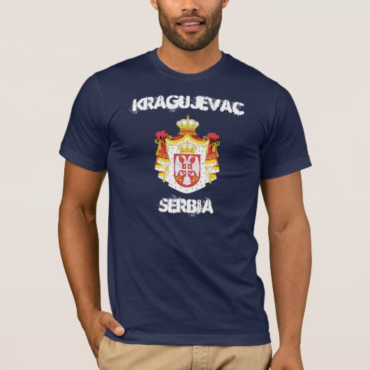 Kragujevac, Serbien mit Wappen T-Shirt (Vorderseite)