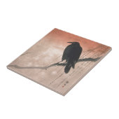 Krähe auf einer Weide-Niederlassung Fliese (Seite)