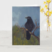 Krähe auf Niederlassungs-Gruß-Karte Karte (Gelbe Blume)