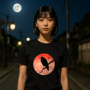 Krähe auf Weidenzweig Vintage Japanische Kunst T-Shirt