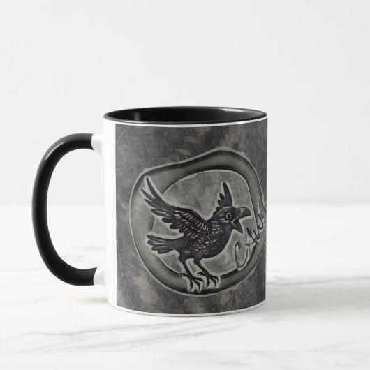 Krähe Crow Rabe ruft CAW!  Tasse (Links)