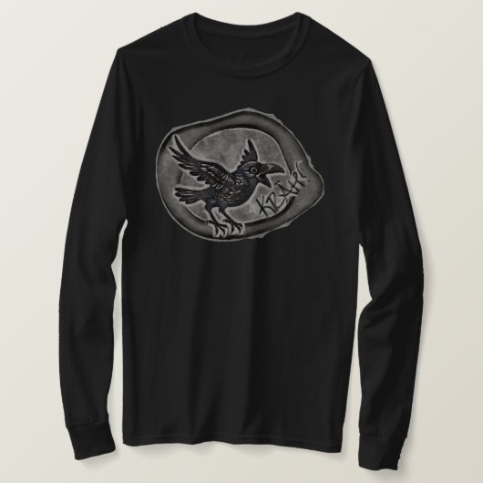 Krähe Crow Rabe ruft KRÄH! Longsleeve T-Shirt (Design vorne)