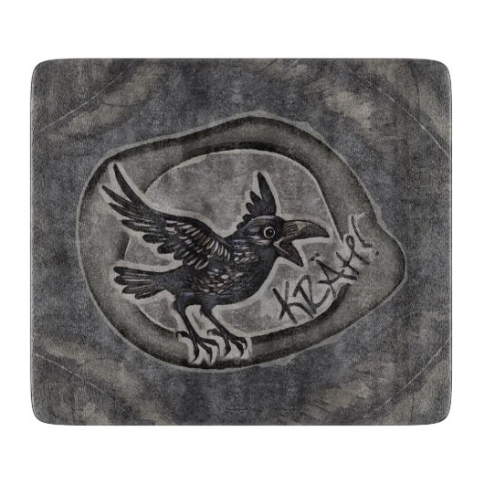 Krähe Crow Rabe ruft KRÄH! Schneidebrett (Vorderseite)