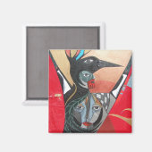 Krähe, die sie vollmalt magnet (Vorderseite/Rückseite)