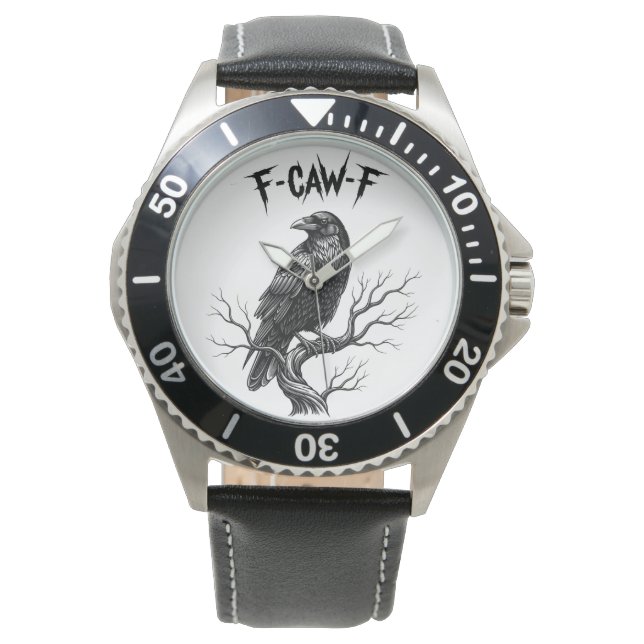 Krähe - F-Caw-F Armbanduhr (Vorderseite)