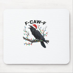 Krähe F-Caw-F Lustige Retro-Weihnachtslichter Sant Mousepad