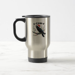 Krähe F-Caw-F Lustige Retro-Weihnachtslichter Sant Reisebecher