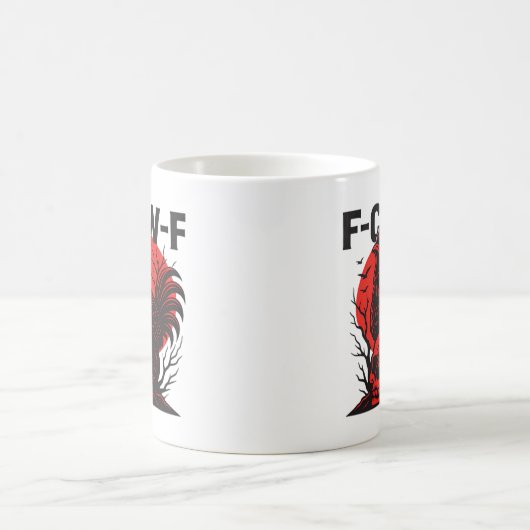 Krähe F-Caw-F Lustiger gothischer Humor Kaffeetasse (Mittel)