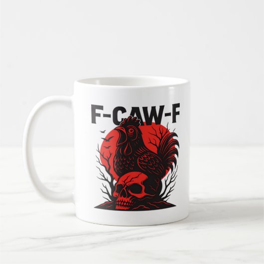 Krähe F-Caw-F Lustiger gothischer Humor Kaffeetasse (Links)