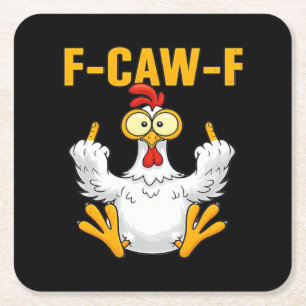 Krähe F-Caw-F Lustiger Humor Gothic Rechteckiger Pappuntersetzer