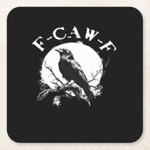 Krähe F-Caw-F Lustiger Vogel Ästhetisch Casual Rechteckiger Pappuntersetzer