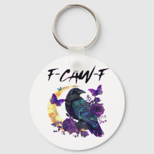 Krähe F-Caw-F Lustiger Vogel F-Caw-F Mond Gothic E Schlüsselanhänger