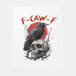 Krähe, F-Caw-F Lustiger Vogel F-Caw-F Mond Gothic Fleecedecke