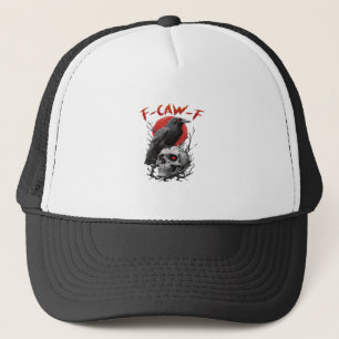 Krähe, F-Caw-F Lustiger Vogel F-Caw-F Mond Gothic Truckerkappe