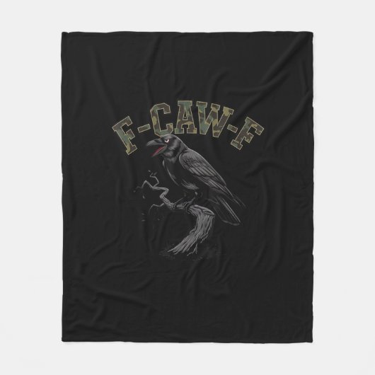 Krähe F-Caw-F Lustiger Vogel Fleecedecke (Vorderseite)