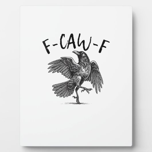Krähe, F-Caw-F Lustiger Vogel Fotoplatte (Vorderseite)