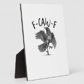 Krähe, F-Caw-F Lustiger Vogel Fotoplatte (Seite)