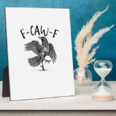 Krähe, F-Caw-F Lustiger Vogel Fotoplatte (Seite)
