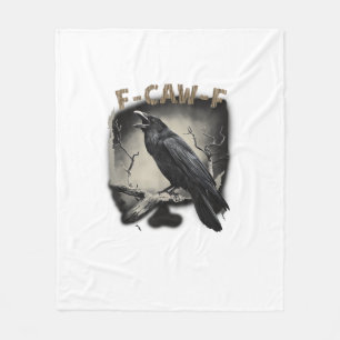 Krähe, F-Caw-F Lustiger Vogel im Vintage-Stil Fleecedecke