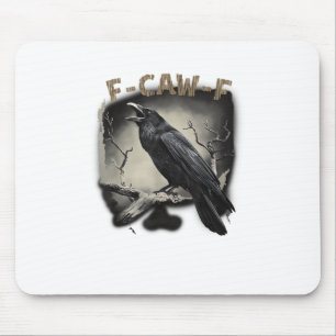 Krähe, F-Caw-F Lustiger Vogel im Vintage-Stil Mousepad