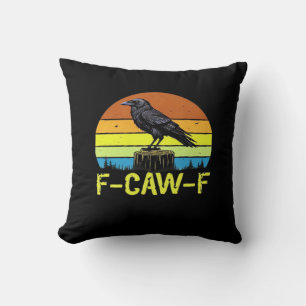Krähe F-Caw-F Lustiger Vogel Klassisch Minimal Sau Kissen