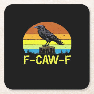 Krähe F-Caw-F Lustiger Vogel Klassisch Minimal Sau Rechteckiger Pappuntersetzer