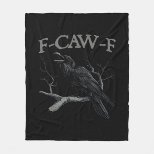 Krähe, F-Caw-F Lustiger Vogel Klassischer Vintage- Fleecedecke