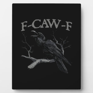Krähe, F-Caw-F Lustiger Vogel Klassischer Vintage- Fotoplatte