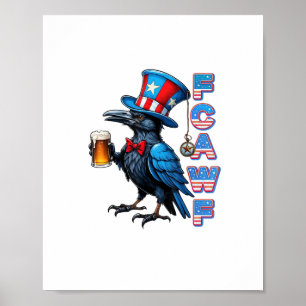 Krähe, F-Caw-F Lustiger Vogel Kreative Casual Poster