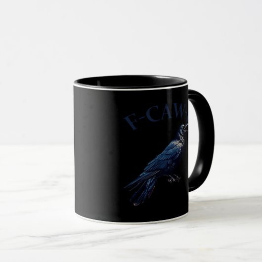 Krähe, F-Caw-F Lustiger Vogel Kreative Freizeitkle Tasse (VorderseiteRechts)