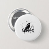Krähe, F-Caw-F Lustiger Vogel Lustig Trendig Button (Vorne & Hinten)