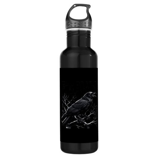 Krähe, F-Caw-F Lustiger Vogel Minimal Sauber Edelstahlflasche (Vorderseite)