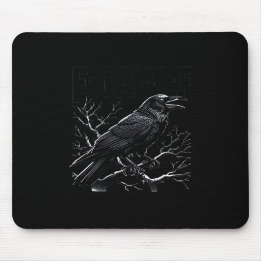 Krähe, F-Caw-F Lustiger Vogel Minimal Sauber Mousepad (Vorne)