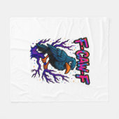 Krähe, F-Caw-F Lustiger Vogel Mond Gothic Erwachse Fleecedecke (Vorderseite (Horizontal))