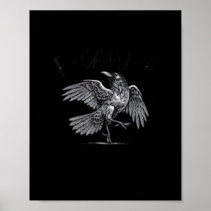 Krähe, F-Caw-F Lustiger Vogel Mond Gothic Erwachse Poster