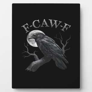 Krähe F-Caw-F Lustiger Vogel Mond Gothic Erwachsen Fotoplatte