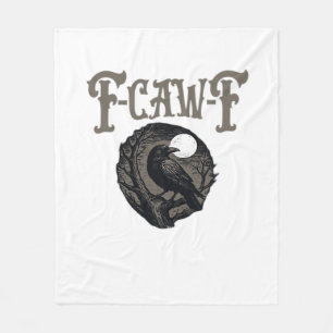 Krähe, F-Caw-F Lustiger Vogel Mond Gothic Retro Gr Fleecedecke