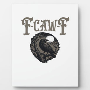 Krähe, F-Caw-F Lustiger Vogel Mond Gothic Retro Gr Fotoplatte
