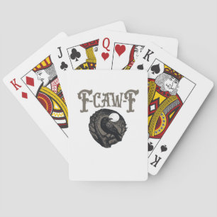 Krähe, F-Caw-F Lustiger Vogel Mond Gothic Retro Gr Spielkarten