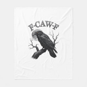 Krähe, F-Caw-F Lustiger Vogel Mond Gothic Tri-Blen Fleecedecke
