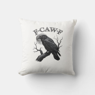 Krähe, F-Caw-F Lustiger Vogel Mond Gothic Tri-Blen Kissen