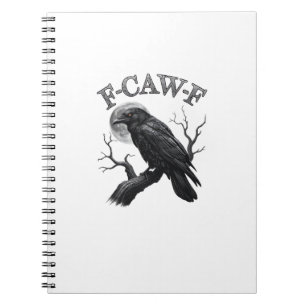 Krähe, F-Caw-F Lustiger Vogel Mond Gothic Tri-Blen Notizblock
