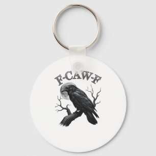 Krähe, F-Caw-F Lustiger Vogel Mond Gothic Tri-Blen Schlüsselanhänger