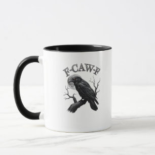 Krähe, F-Caw-F Lustiger Vogel Mond Gothic Tri-Blen Tasse